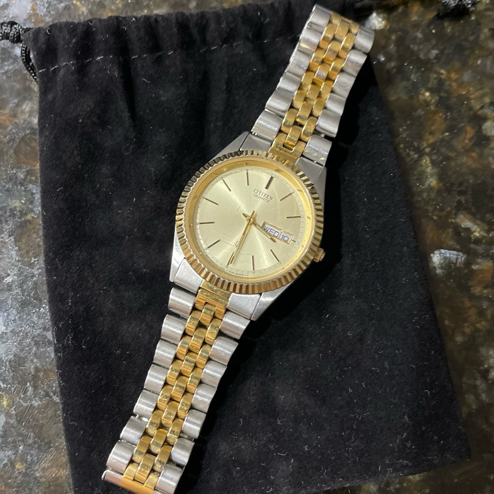 Mens Citizen Watch Steel and Gold Plated